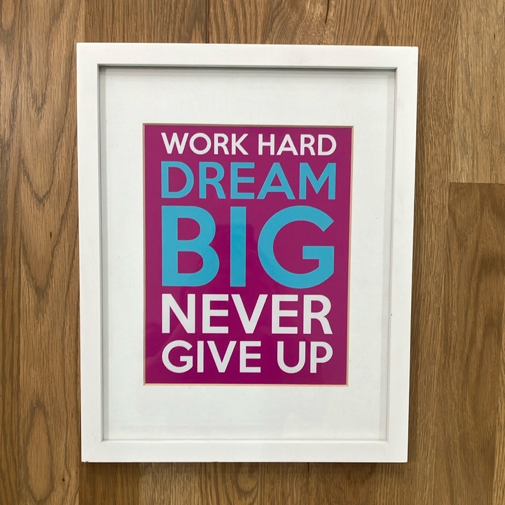 Inspirational Motivational Purple White Hang Up Wall Decor Picture